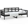 vidaXL Sof&aacute; cama madera maciza de pino negro 80x200 cm