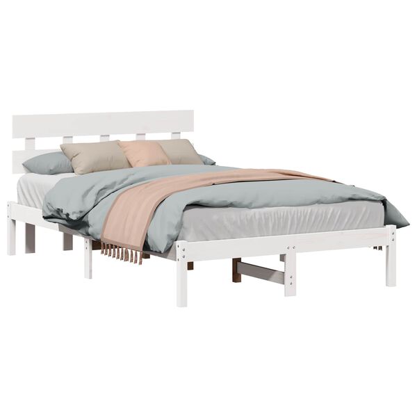 vidaXL Estructura de cama Blanco 140 x 190 cm Madera maciza de Pino