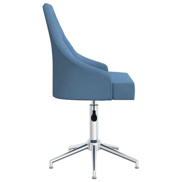 vidaXL Silla de comedor giratoria tela azul