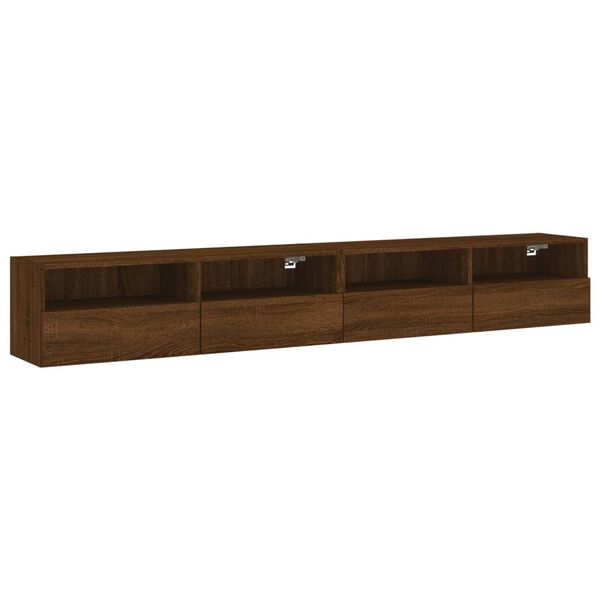vidaXL Muebles de pared para TV 2 uds madera roble marr&oacute;n 100x30x30 cm