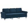 vidaXL Sof&aacute; 3 plazas almohadas y cojines terciopelo azul 180 cm