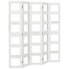 vidaXL Biombo separador de 5 paneles madera maciza Paulownia blanco
