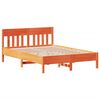 vidaXL Cama sin colch&oacute;n madera maciza de pino marr&oacute;n cera 140x200 cm