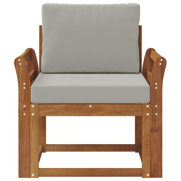 vidaXL Sof&aacute; de exterior Madera de Acacia S&oacute;lida y Poli&eacute;ster