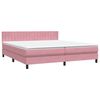 vidaXL Cama box spring con colch&oacute;n terciopelo rosa 180x220 cm