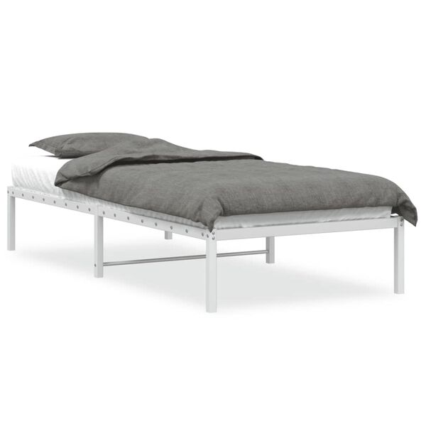 vidaXL Estructura de cama sin colch&oacute;n metal blanco 90x190 cm
