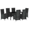 vidaXL Conjunto de Comedor de Jard&iacute;n 7 pcs Negro rat&aacute;n sint&eacute;tico
