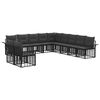 vidaXL Conjunto de sof&aacute;s de exterior 11 uds. Negro y Gris oscuro