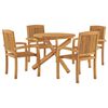 vidaXL Juego de comedor para jard&iacute;n 5 piezas madera maciza de teca