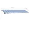 vidaXL Toldo de pie retr&aacute;ctil manual azul y blanco 600x350 cm