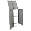 vidaXL Cobertizo para cubo de basura rat&aacute;n sint&eacute;tico gris 76x78x120cm