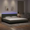 vidaXL Estructura de cama con LED sin colchón Hanko terciopelo gris claro 200x200 cm