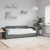 vidaXL Sof&aacute; cama con colch&oacute;n tela gris oscuro 90x190 cm