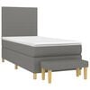 vidaXL Cama box spring con colch&oacute;n tela gris oscuro 90x190 cm
