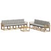 vidaXL Conjunto de sof&aacute;s de exterior 9 uds. Blanco y Gris Claro