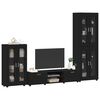 vidaXL Conjunto de mueble de TV FLORIN Negro Madera de ingenier&iacute;a