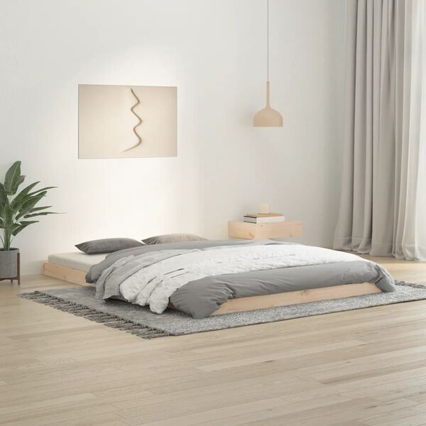 vidaXL Estructura de cama sin colch&oacute;n madera de pino 140x200 cm
