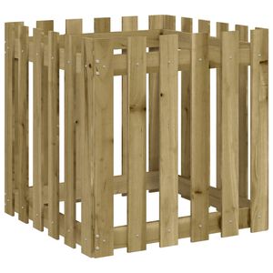 vidaXL Jardinera dise&ntilde;o de valla madera de pino impregnada 60x60x60 cm