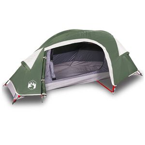 vidaXL Tienda de campa&ntilde;a igl&uacute; para 1 persona impermeable verde