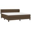 vidaXL Cama box spring con colch&oacute;n tela marr&oacute;n oscuro 180x200 cm