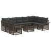 vidaXL Conjunto de sof&aacute;s de jard&iacute;n 10 pcs Gris rat&aacute;n sint&eacute;tico