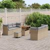 vidaXL Conjunto de sof&aacute; de jard&iacute;n con coj&iacute;n 9 pcs Beige y Gris Claro