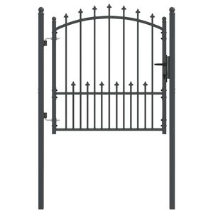 vidaXL Puerta de cerca con picos EMMEN 104 x 97 cm Con cerradura