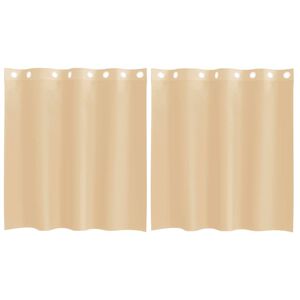 vidaXL Cortinas de gasa con ojales 2 uds arena