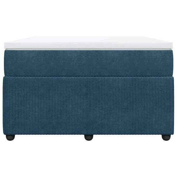 vidaXL Cama box spring con colch&oacute;n terciopelo azul oscuro 120x200 cm