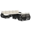 vidaXL Conjunto de sof&aacute;s de jard&iacute;n 10 uds. Negro y Blanco Crema
