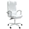 vidaXL Silla de oficina reclinable cuero sint&eacute;tico blanco