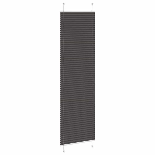 vidaXL Estor Plisado negro 55x200 cm Tela Ancho 54,4 cm Poli&eacute;ster