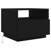 vidaXL Mesa de centro con luces LED roble negro 50x49x40 cm