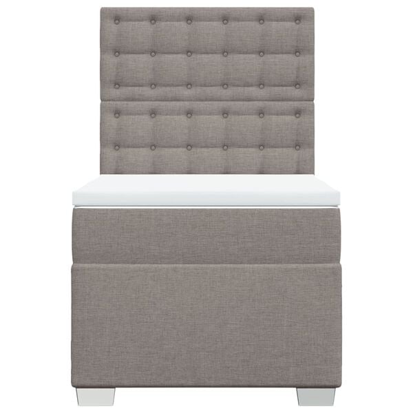 vidaXL Cama box spring con colch&oacute;n tela gris taupe 100x200 cm