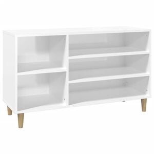 vidaXL Mueble zapatero madera contrachapada blanco brillo 102x36x60 cm