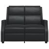 vidaXL Sillón reclinable de masaje de 2 plazas cuero sintético negro