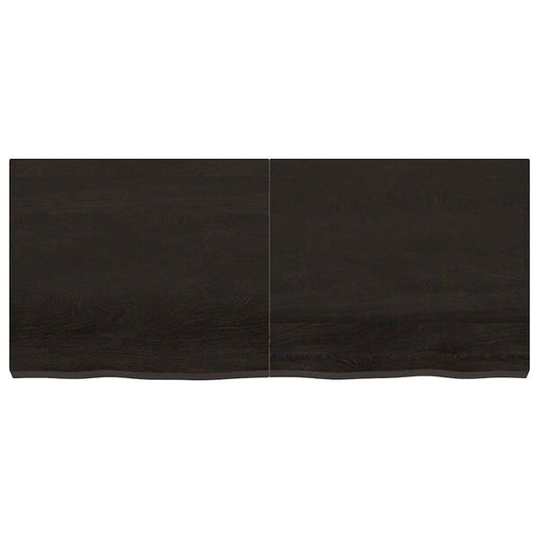 vidaXL Encimera de ba&ntilde;o madera tratada marr&oacute;n oscuro 140x60x(2-6) cm