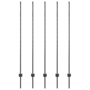 vidaXL Poste de cerca empotrado 5 uds. Gris 200 cm