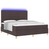 vidaXL Cama Box Spring LED con colch&oacute;n Marr&oacute;n Oscuro 180 x 200 cm tela