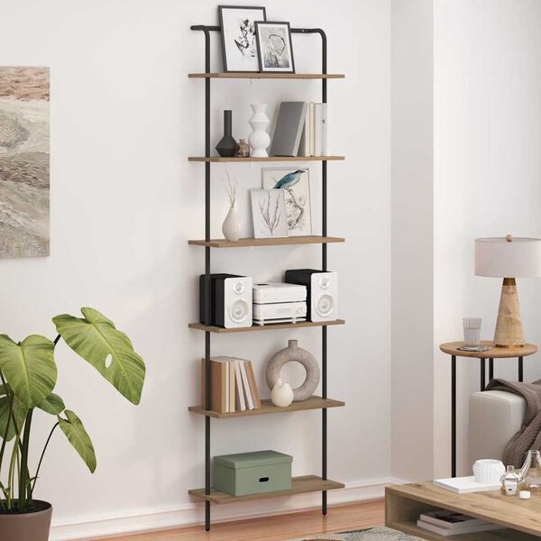 vidaXL Estante de libros Roble artesanal 60 x 24 x 203 cm