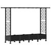 vidaXL Cama elevada con trellis y techo Negro 203 x 40 x 127 cm PP