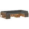 vidaXL Conjunto de sof&aacute;s de exterior 11 uds. Natural y Antracita