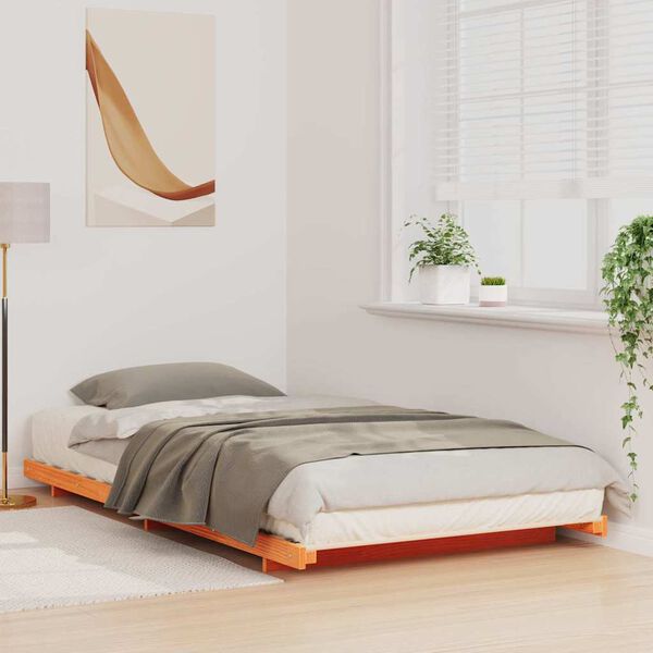 vidaXL Estructura de cama Marr&oacute;n cera 80 x 210 cm