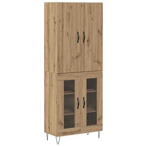 vidaXL Aparador alto 2 pcs Roble artisan 69,5 x 34 x 180 cm