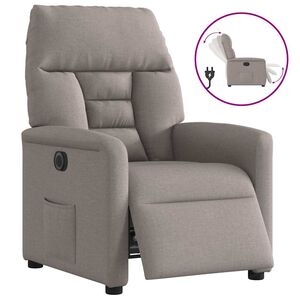 vidaXL Sill&oacute;n reclinable el&eacute;ctrico tela gris taup&eacute;