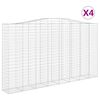 vidaXL Cestas de gaviones 4 uds forma de arco hierro 400x50x220/240 cm