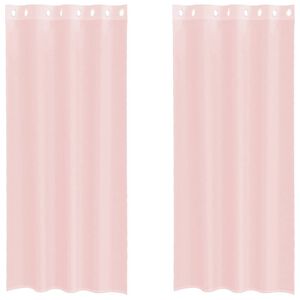 vidaXL Cortinas de gasa con ojales 2 uds rosa claro 140x225 cm