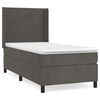 vidaXL Cama box spring con colch&oacute;n terciopelo gris oscuro 100x200 cm