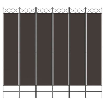 vidaXL Biombo divisor de 6 paneles de tela marrón 240x220 cm