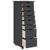 vidaXL Cajonera con ruedas MOSS madera maciza de pino gris